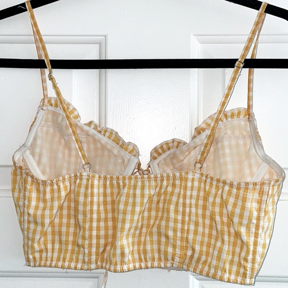 Out From Under yellow gingham corset top size M - Picture 2 of 10